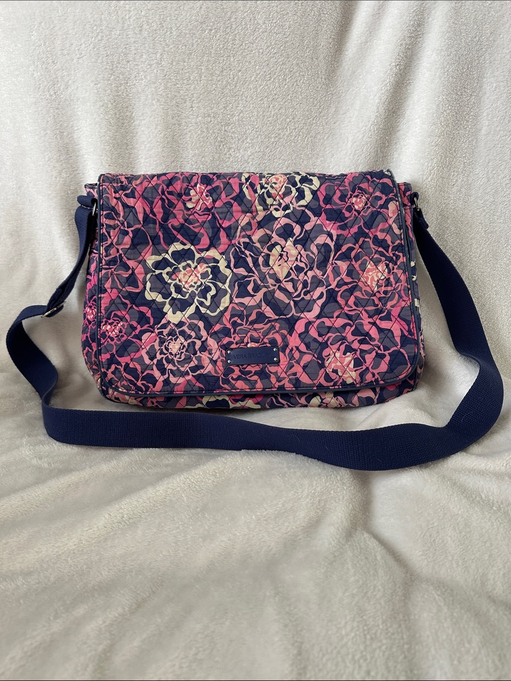 Vera Bradley Navy Floral Quilted Crossbody